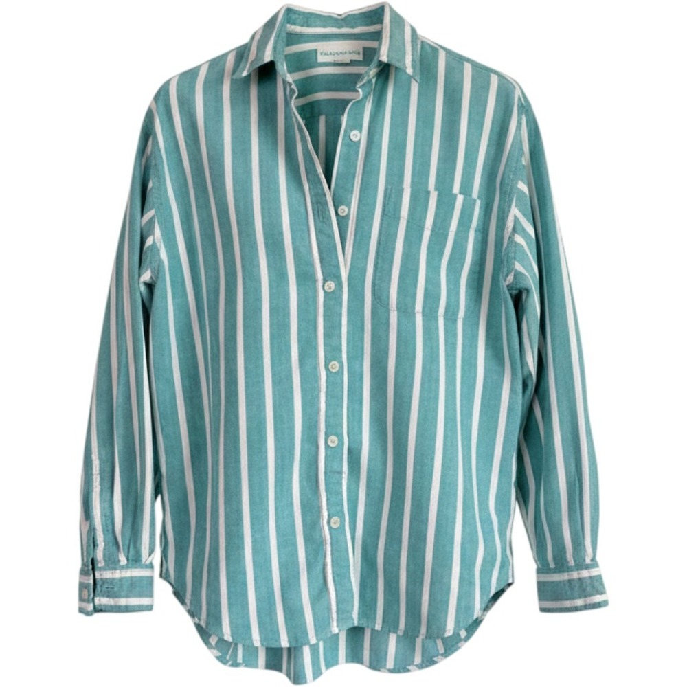 Mark Fore & Strike Striped Button Down Shirt Size M‎ Green White
